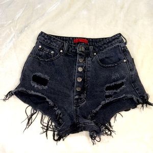 Madida black high rise jean shorts